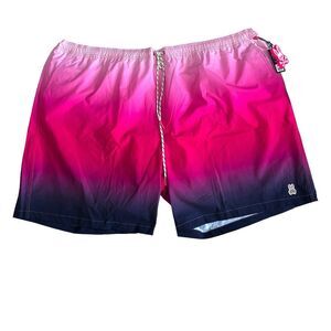 Psycho‎ Bunny Rickman Pink Ombré Swim Trunks Shorts Mens Size 6XL Lined